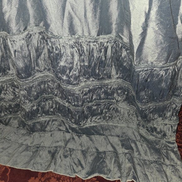 Magnolia Pearl Blue Silk Tiered Elastic Ruched Sundress - Picture 5 of 11